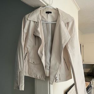 cream leather jacket